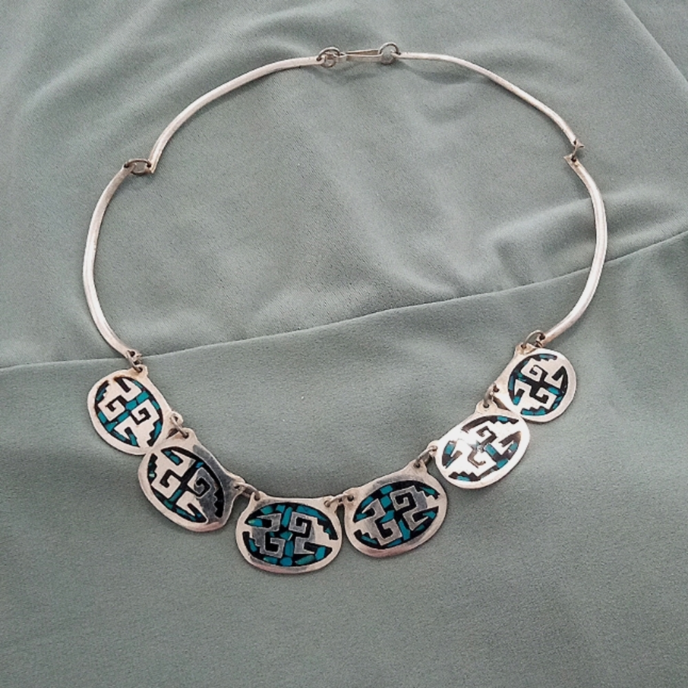 Mexican Alpaca inlay choker